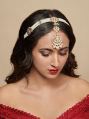 Pearl And Kundan Bridal Sheesh Phool Teeka