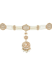 Pearl And Kundan Bridal Sheesh Phool Teeka