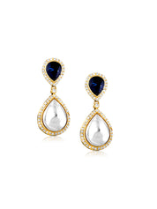 Meira Kundan And Blue Drops Dangler Earrings