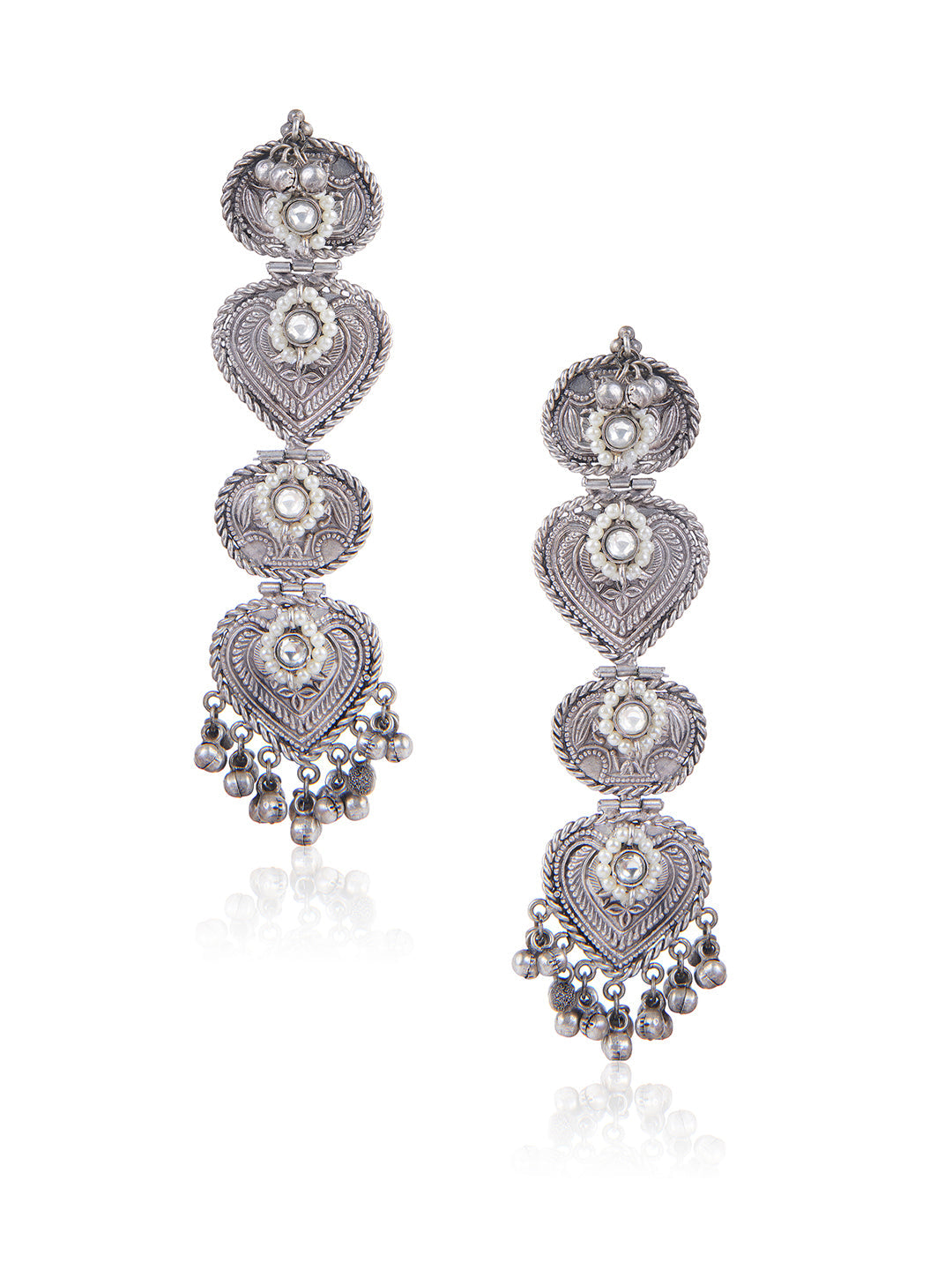 Aria Oxidised Shoulder Duster Earrings