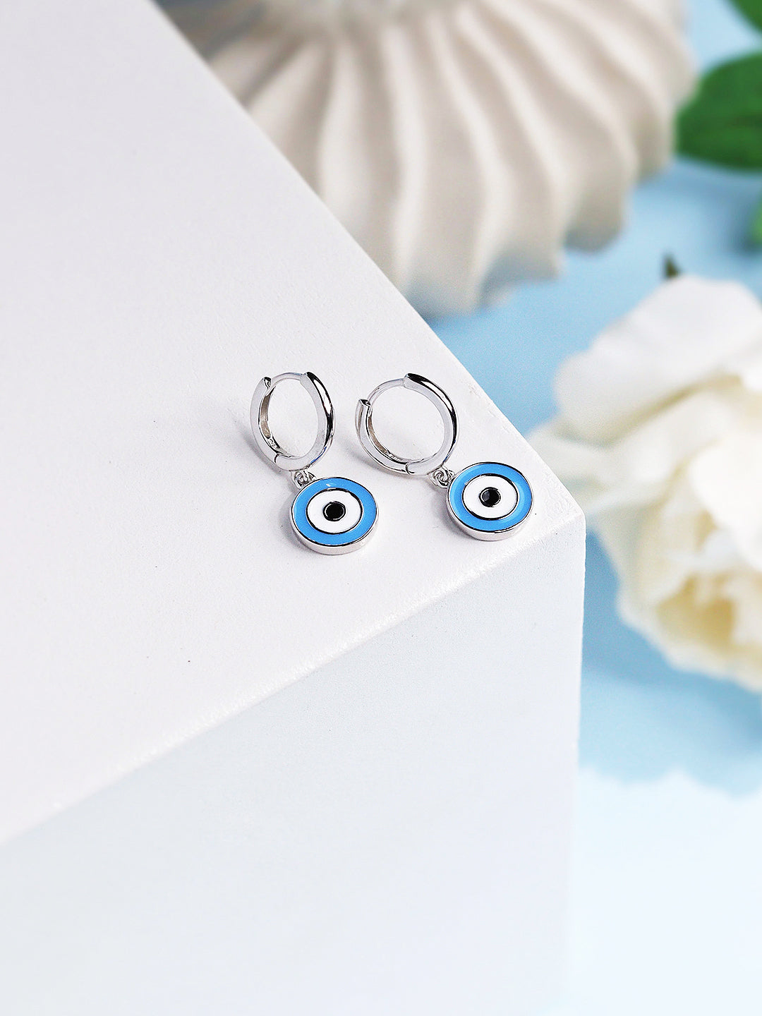 925 Silver Evil Eye Charms Of Dangling Earrings