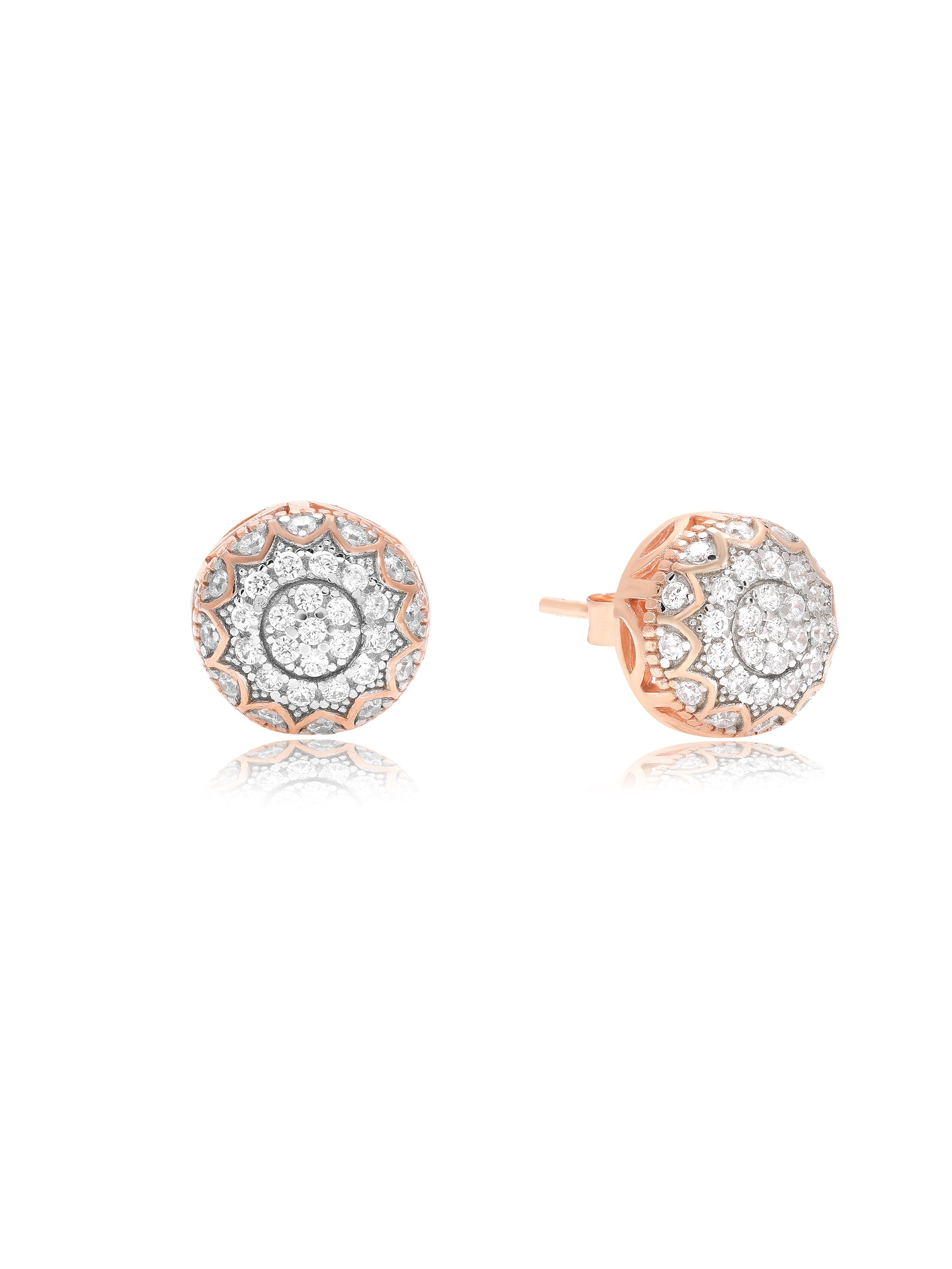 Rose Gold Plated Silver Zircon Sunrise Earring