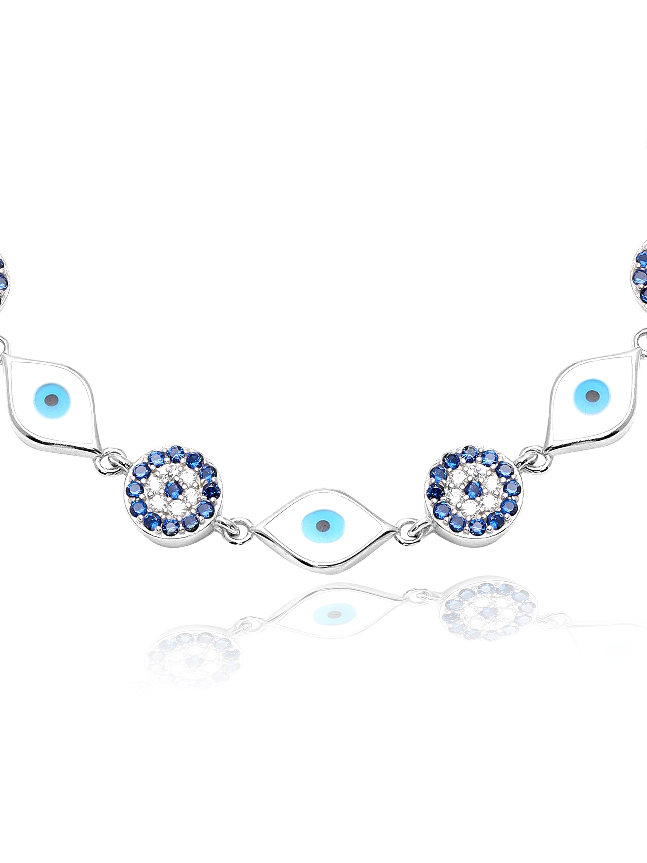 Azure Dreams 925 Silver Evil Eye Bracelet