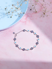 Azure Dreams 925 Silver Evil Eye Bracelet