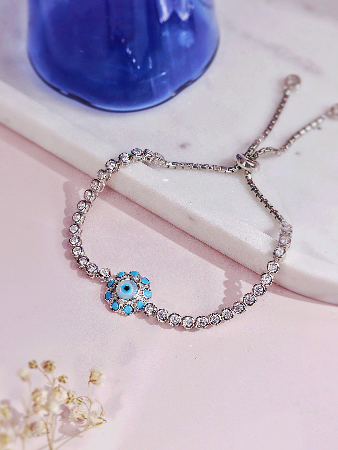 Serene 925 Silver Evil Eye Repeller Bracelet