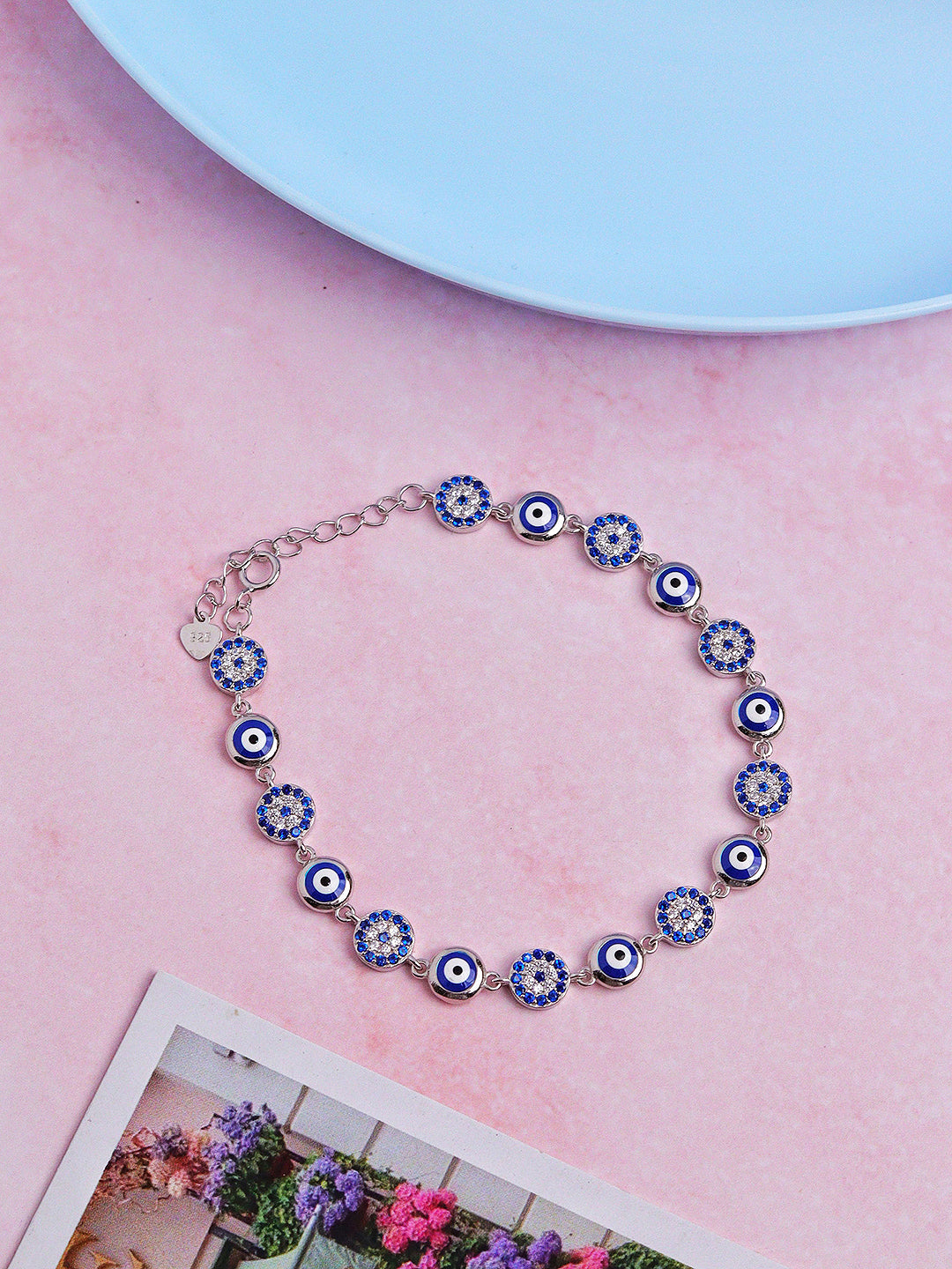 Fashion 4 IN 1 Round Square Crystal Stone Beads Bracelet Black