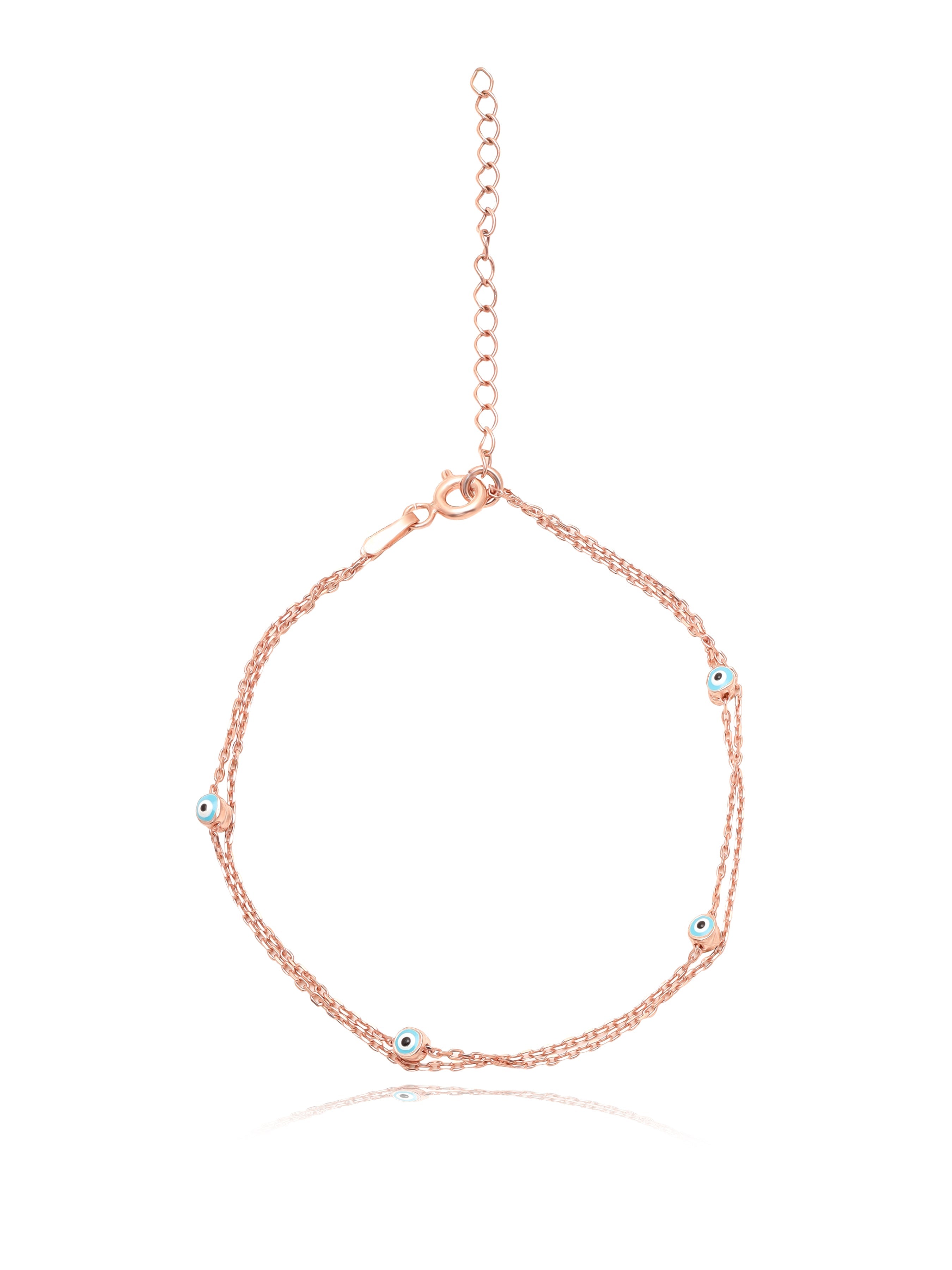 Rose Gold Plated Mesmerizing Silver Gaze Bracelet