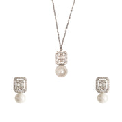 Droplets of Pearl Necklace Set with Ring