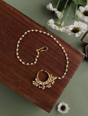 The Bridal Kundan and Pearl Drops Nath