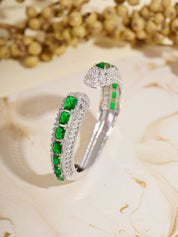 Emerald Princess Cut Cuff Bracelet