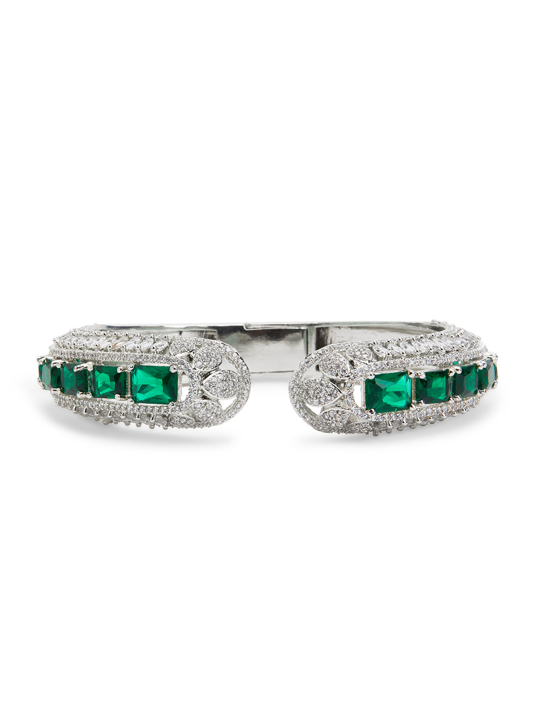 Emerald Princess Cut Cuff Bracelet