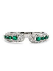 Emerald Princess Cut Cuff Bracelet