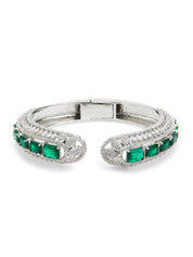 Emerald Princess Cut Cuff Bracelet