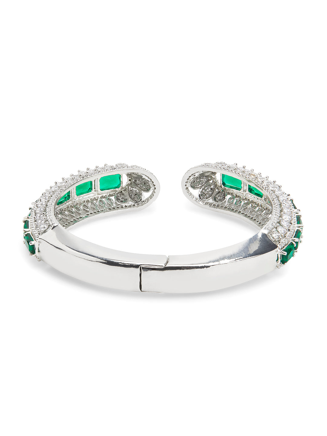 Emerald Princess Cut Cuff Bracelet