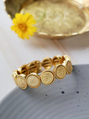 22K Gold Plated Laxmi Coin Openable Bracelet