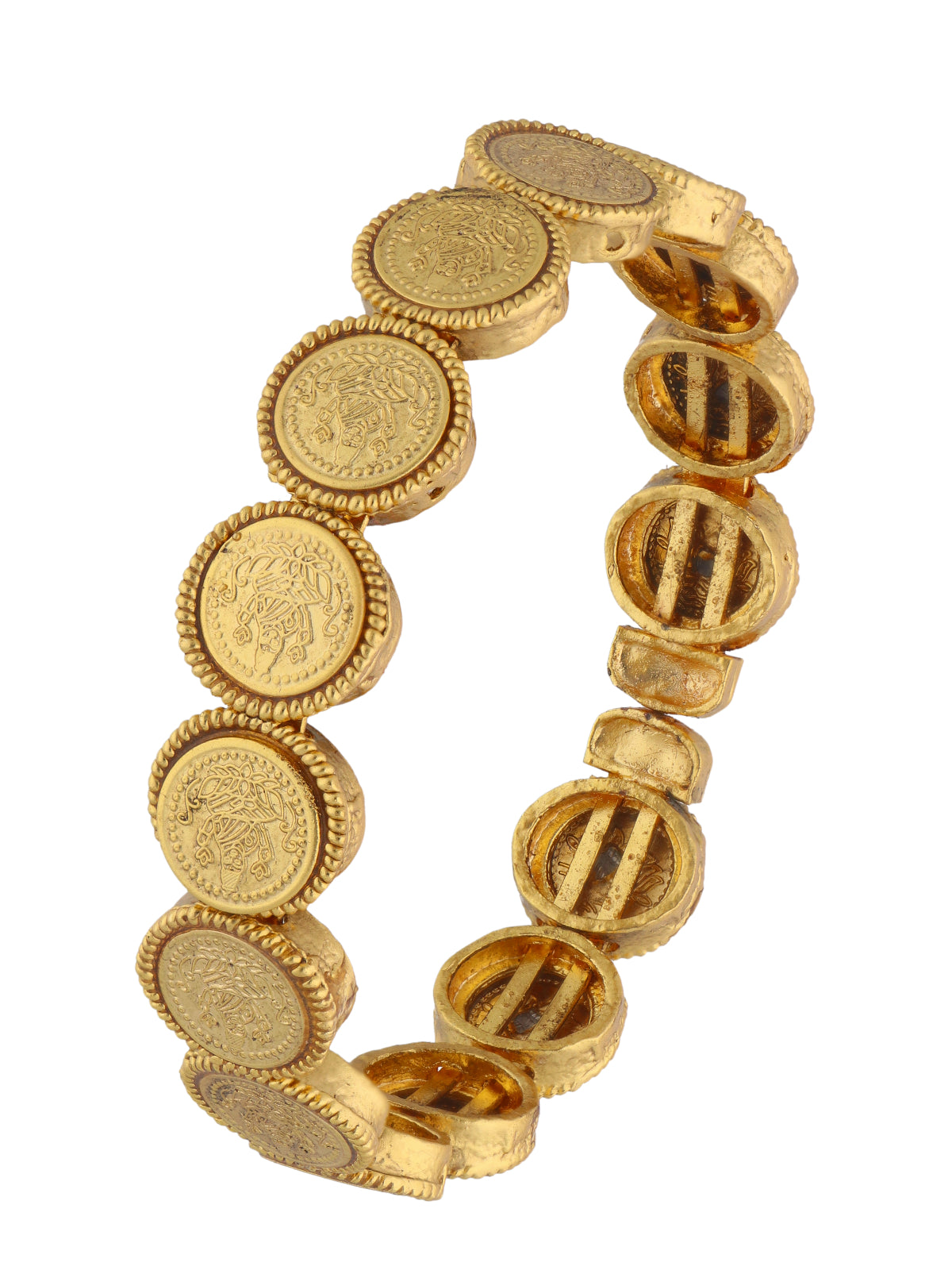 22K Gold Plated Laxmi Coin Openable Bracelet