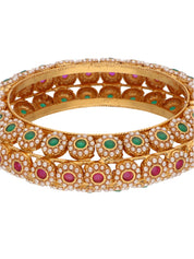 Raining Pearl Red and Green Temple Bangles