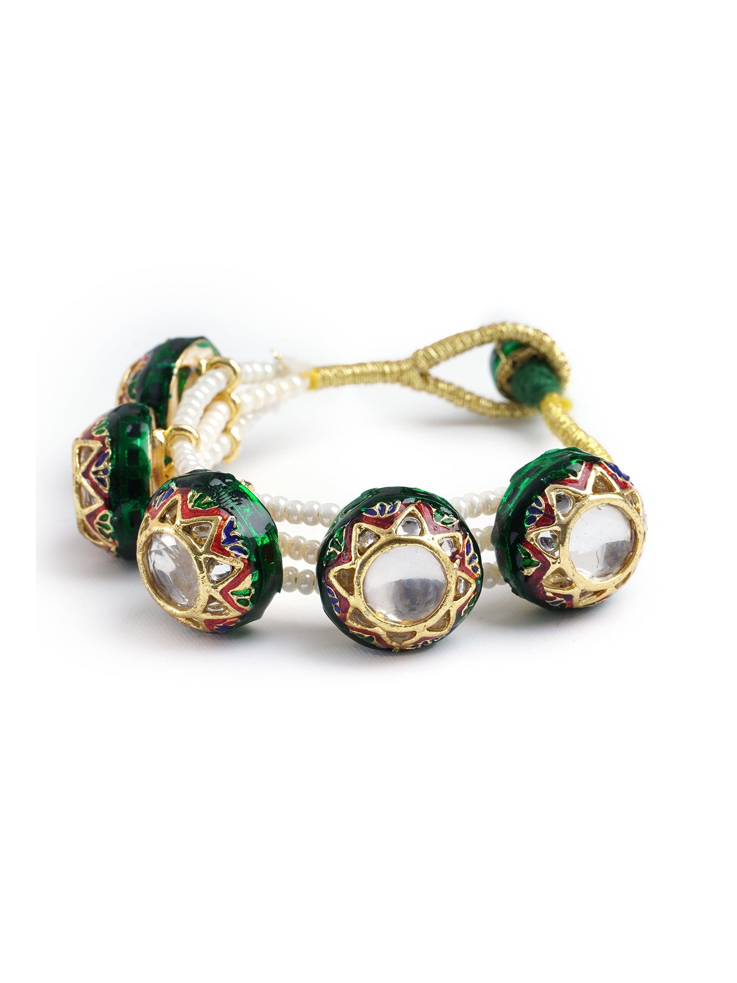 Kundan and Emamel Dome Bracelet