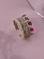 Aria Red Floral Pearl Cuff