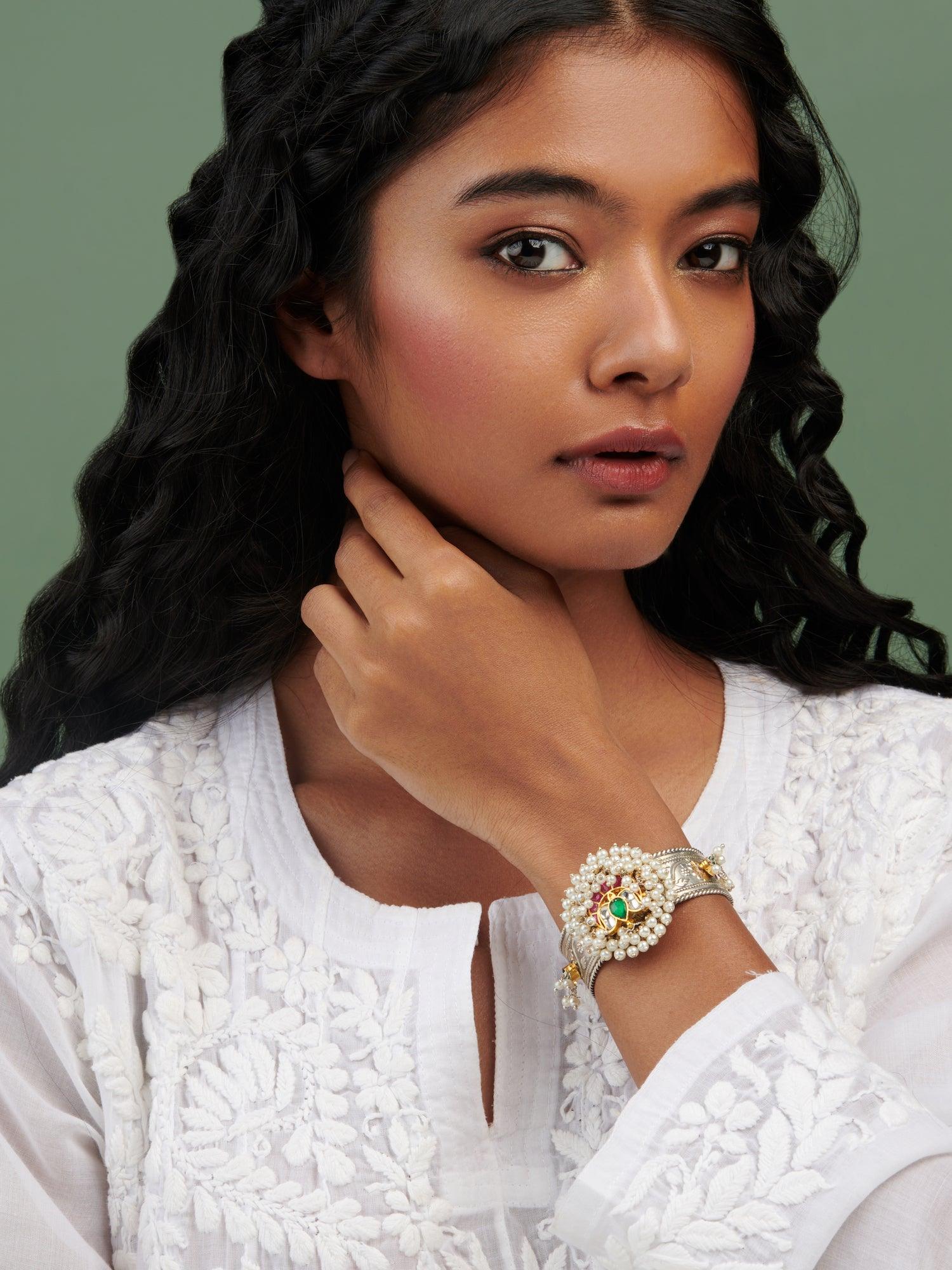 The Gypsy Kamal and Pearls Cuff - Curio Cottage