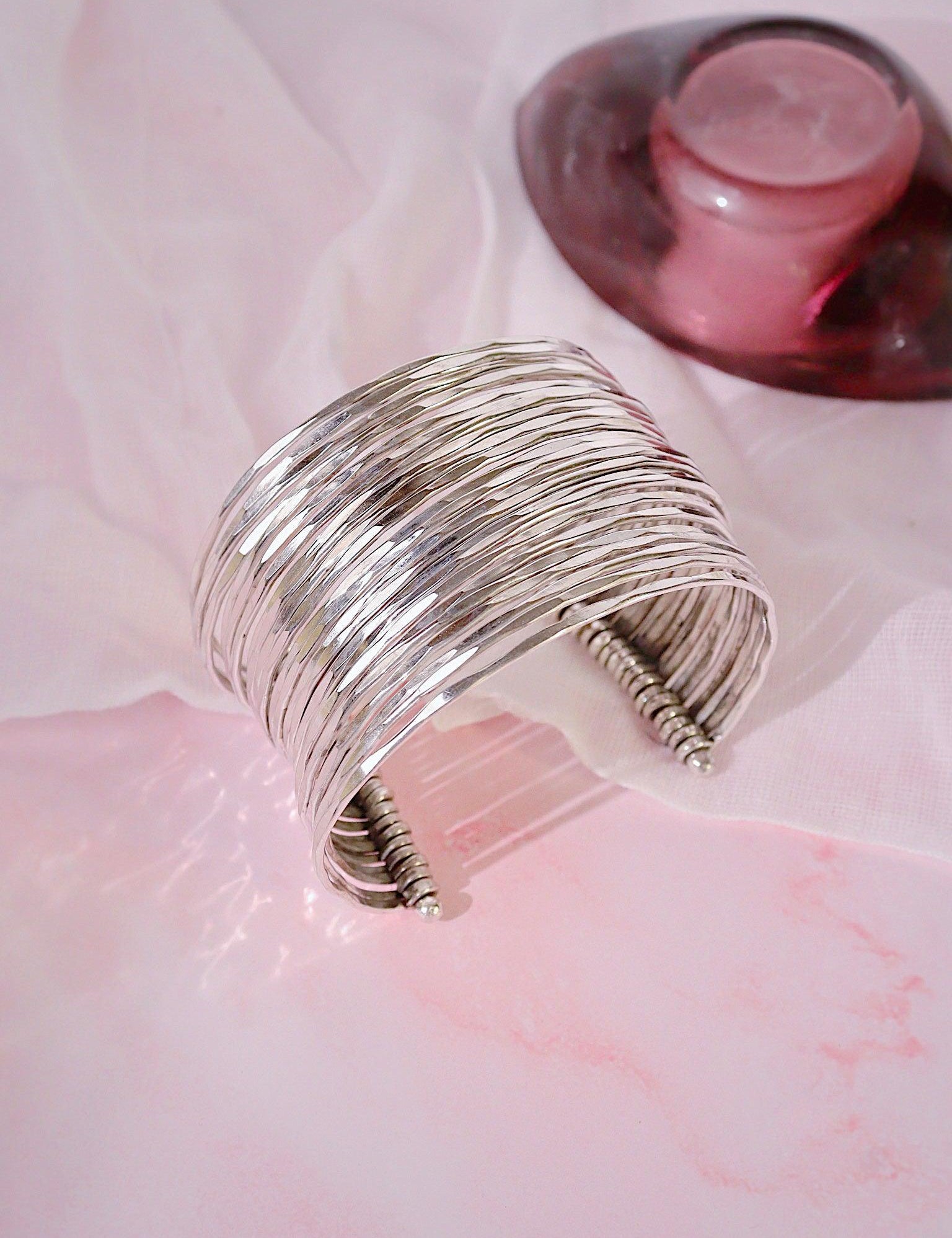 The Gypsy Fine Lines of Silver Cuff - Curio Cottage