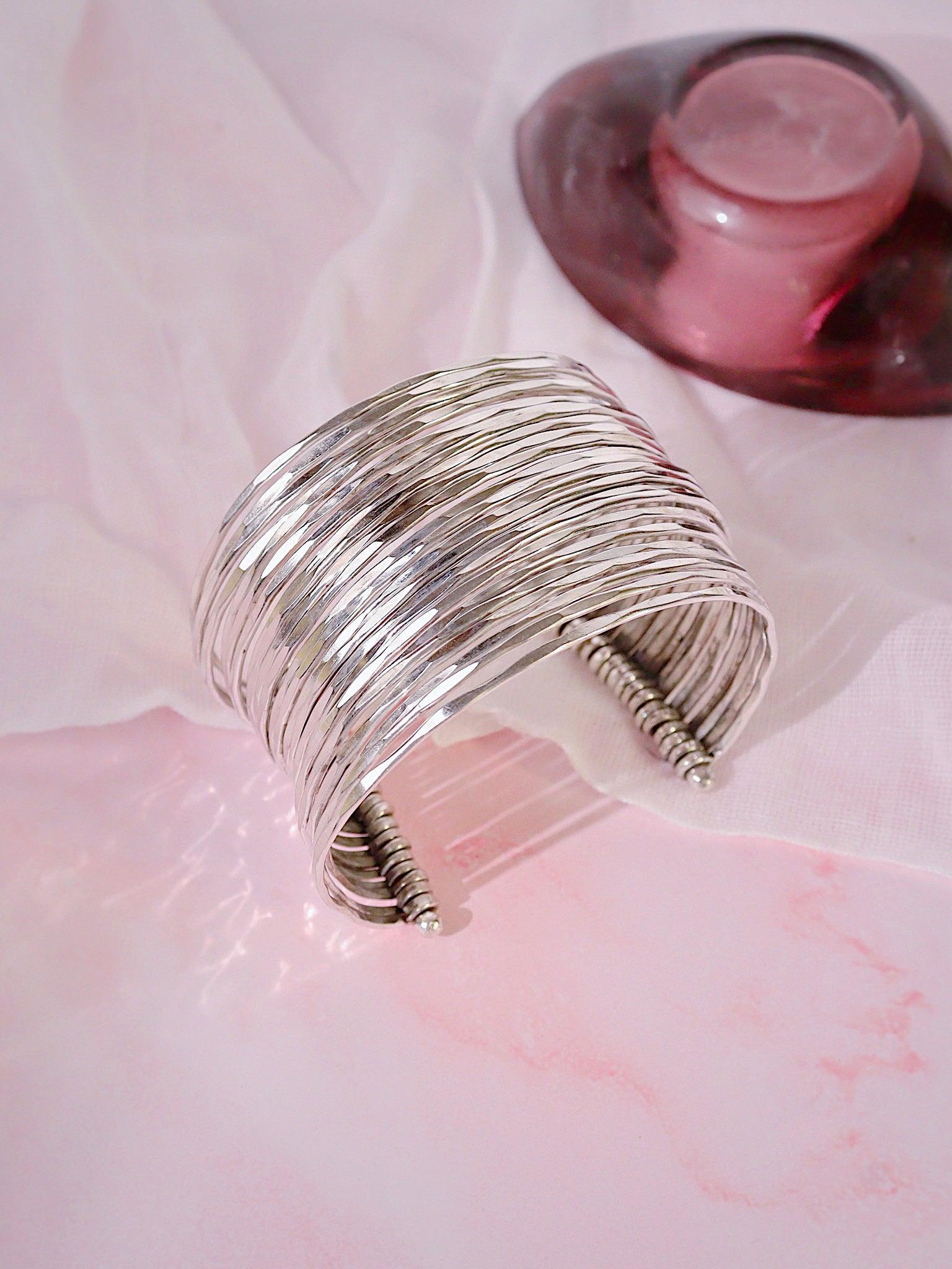 The Gypsy Fine Lines of Silver Cuff - Curio Cottage