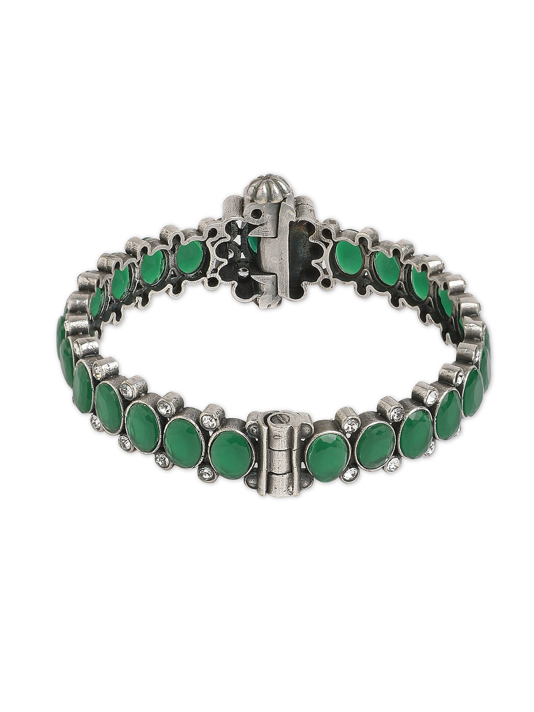 Gypsy Emerald Glow Oxidised Bangle