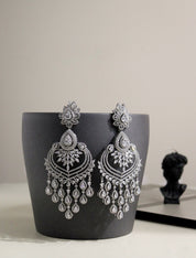 Cubic Zirconia Diamante Drops Chandbali Earrings