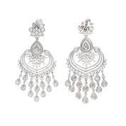 Cubic Zirconia Diamante Drops Chandbali Earrings