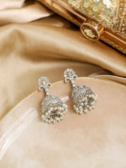 Petite Pearl CZ Jhumki Earrings