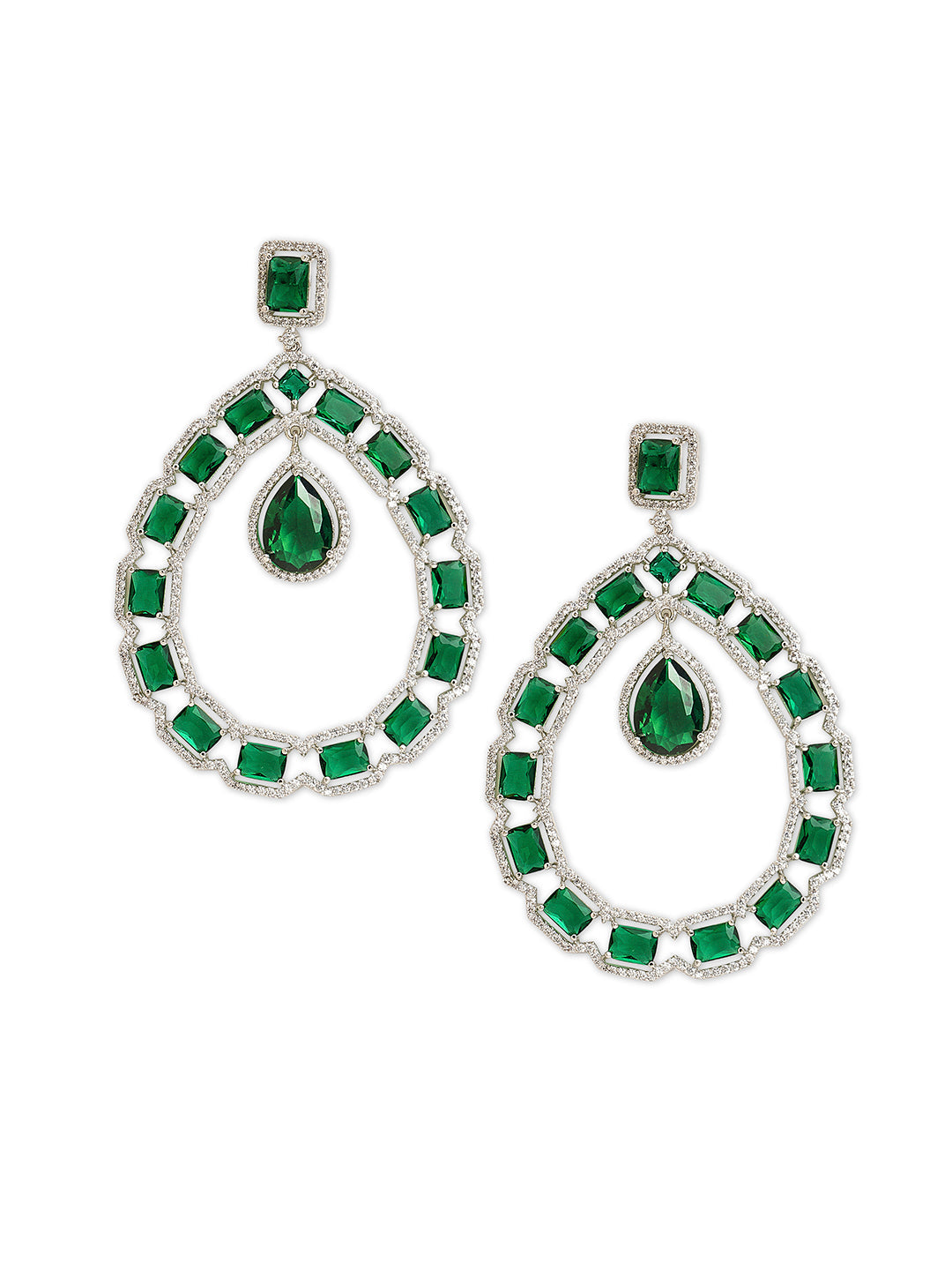 Graceful Green CZ Earrings