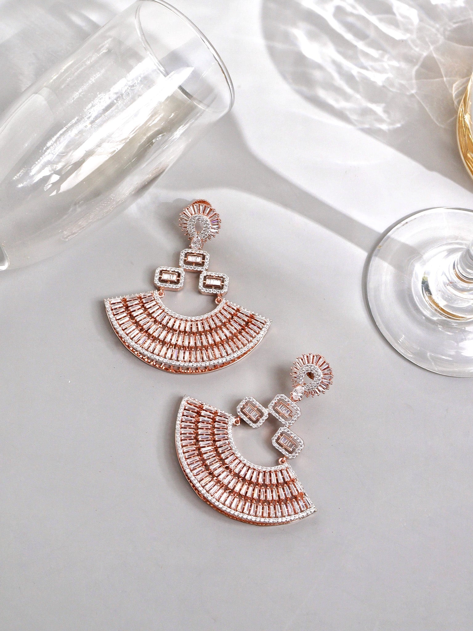 Blush Brilliance CZ Long Earrings