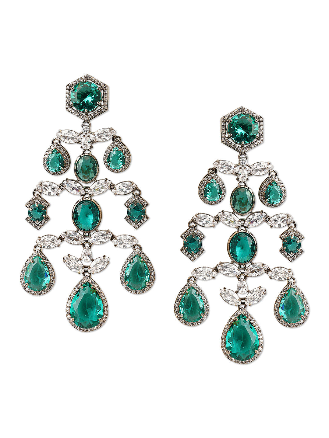 Shining Chandelier CZ Long Earrings