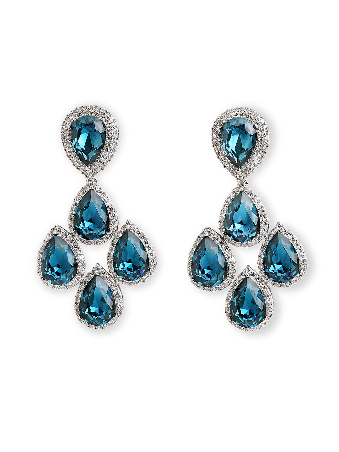 Midnight Blue CZ Dangler Earrings