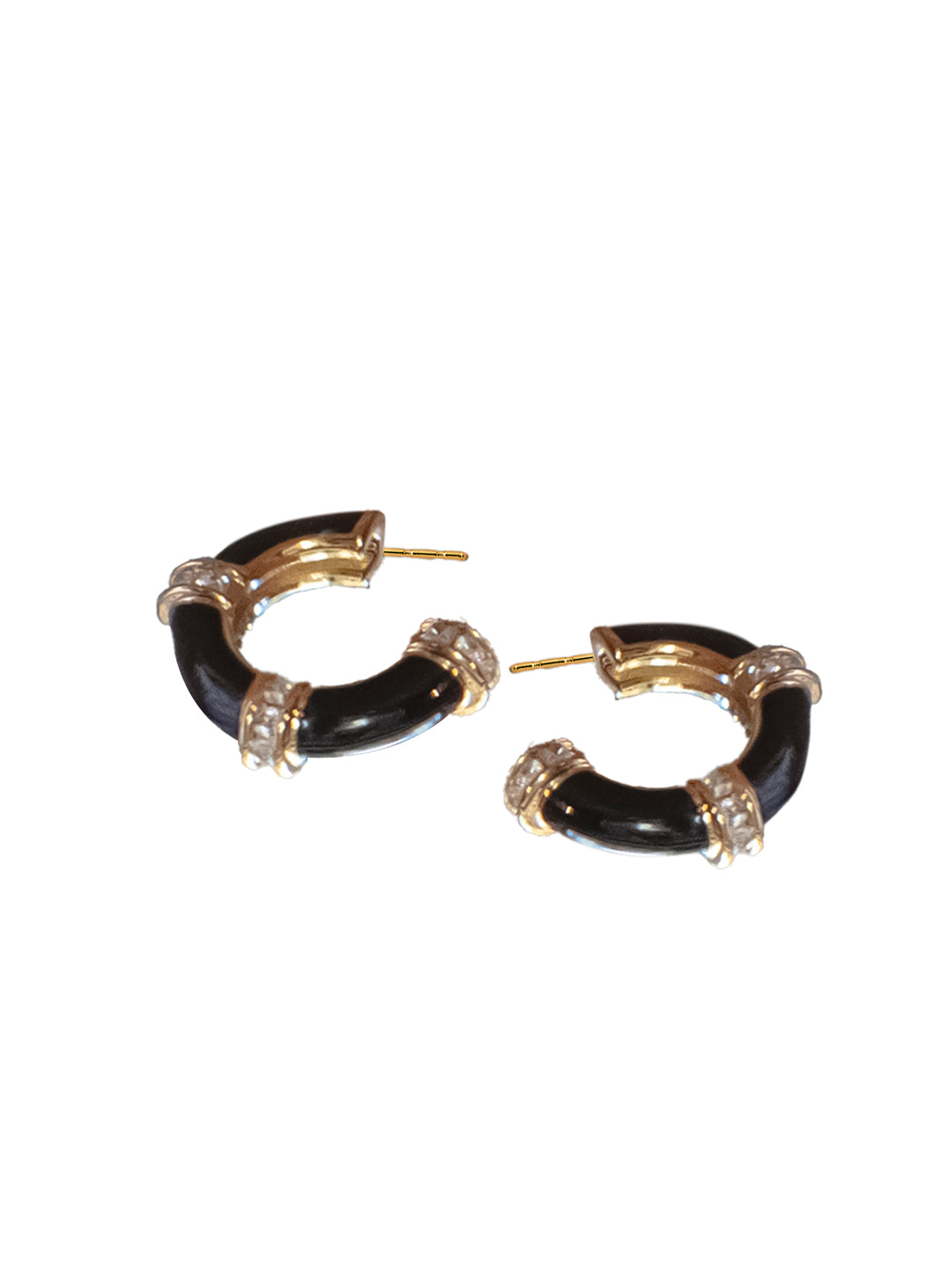 The Black Bali Enameled Earrings