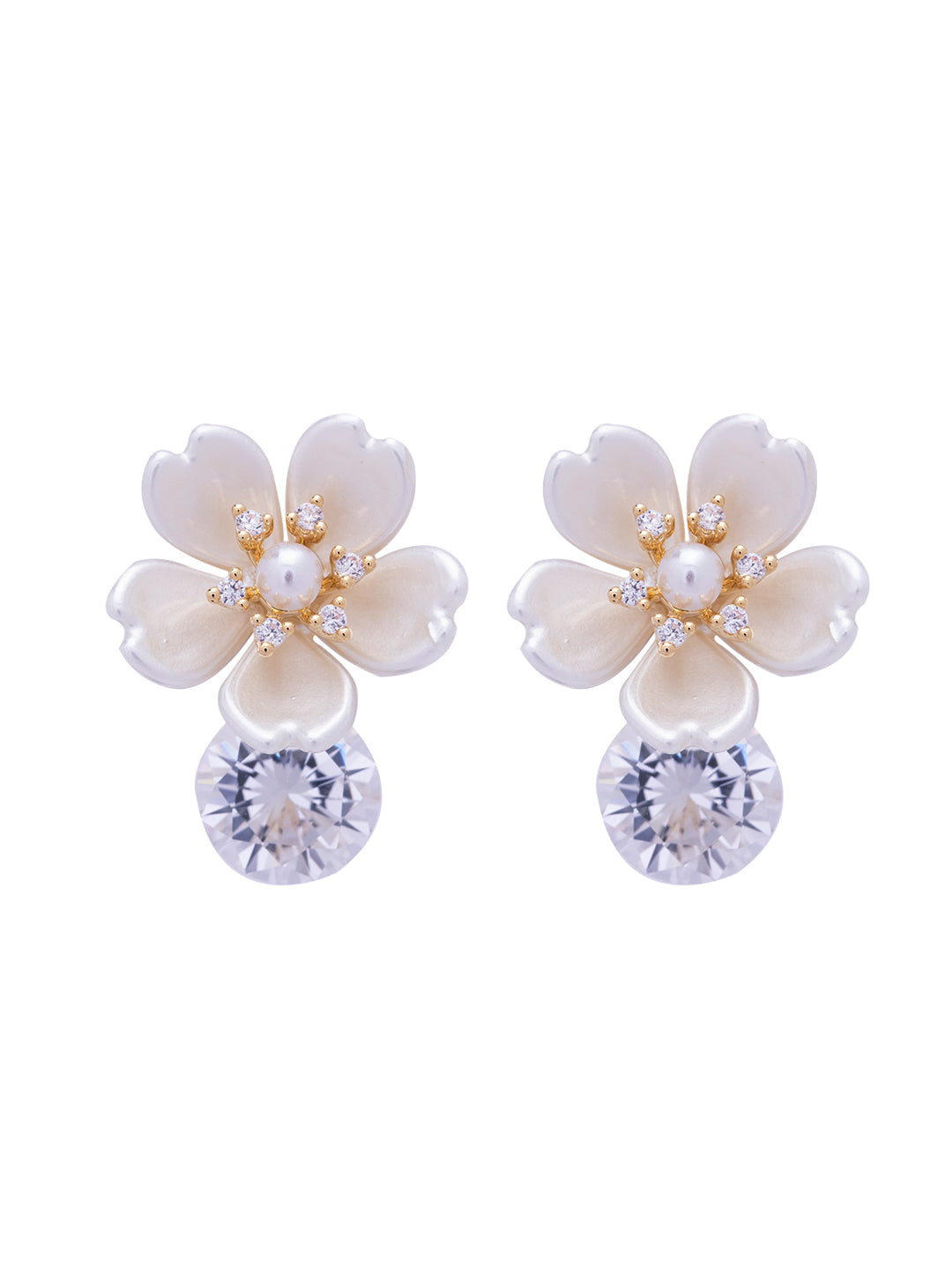 Pearl Petals Drop Earrings