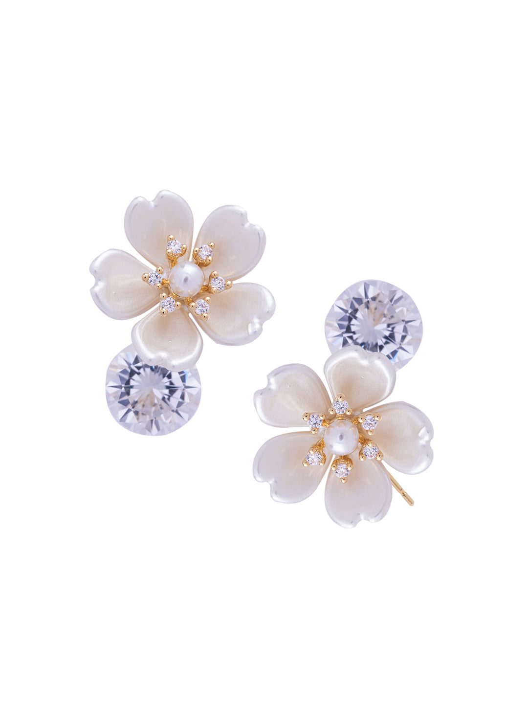 Pearl Petals Drop Earrings