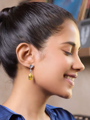 Sparkling Sapphire Yellow Dangler Earrings