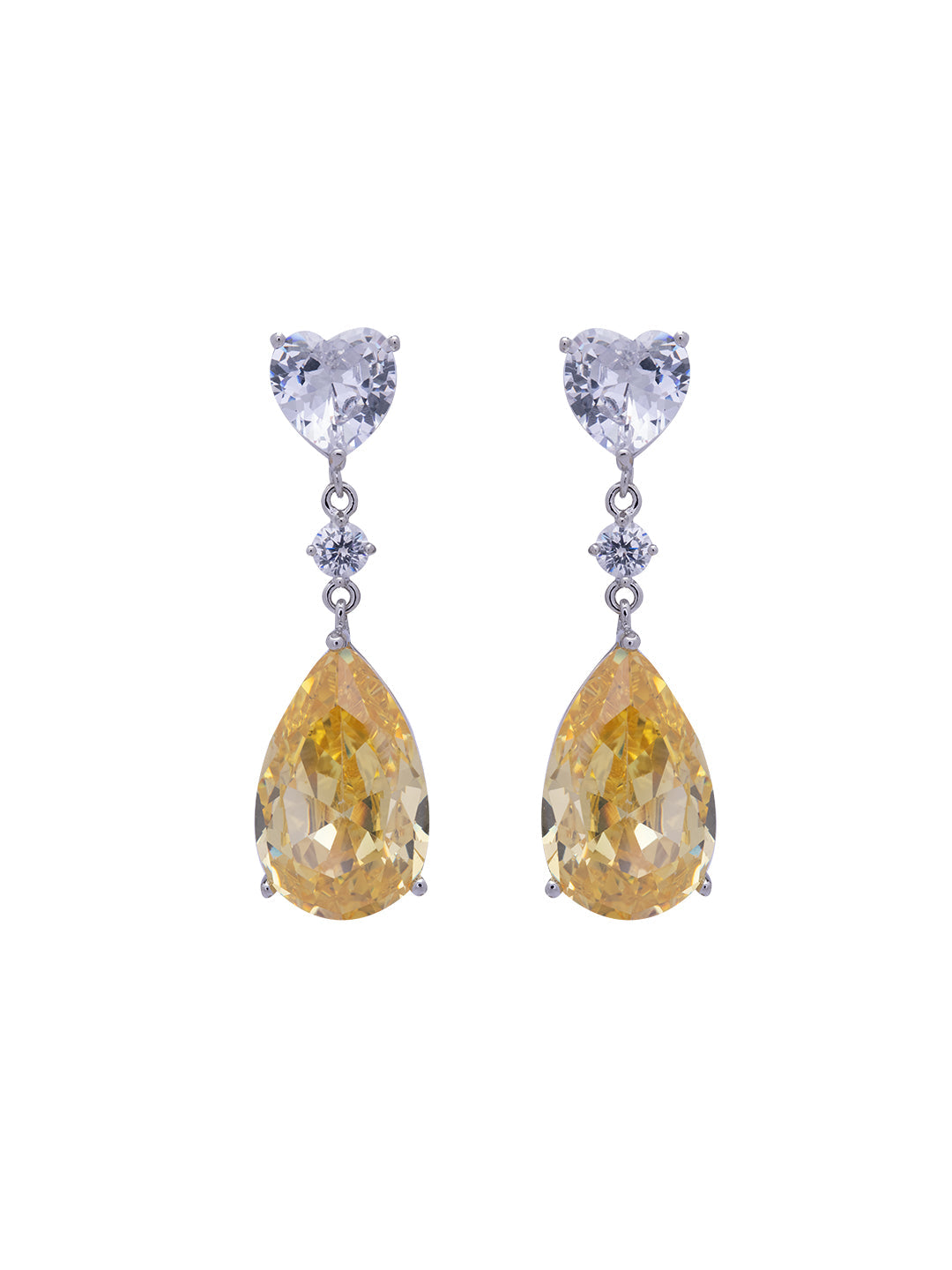 Sparkling Sapphire Yellow Dangler Earrings