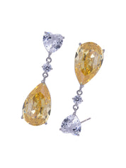 Sparkling Sapphire Yellow Dangler Earrings