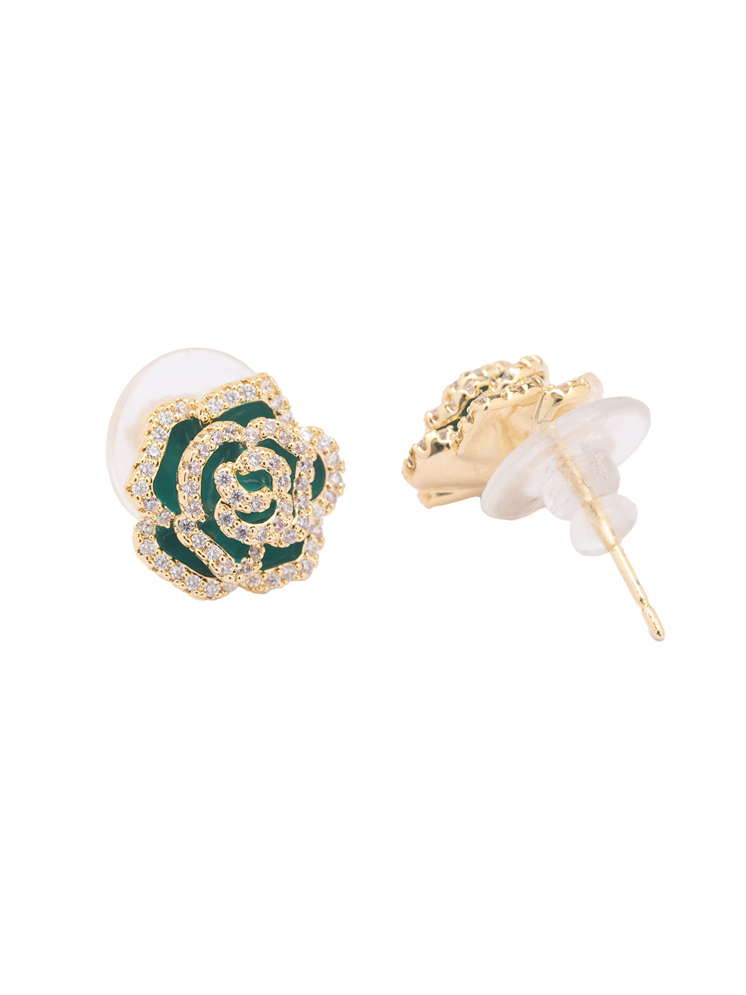 Forest Frost Rose Stud Earrings