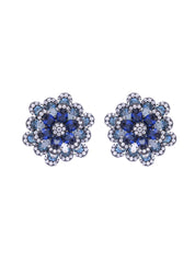 Shimmer Shades of Blue Stud Earrings