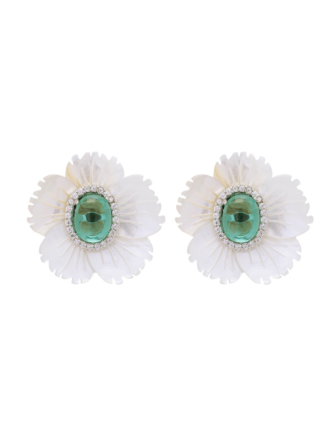 Pearl Petal Stud Earrings