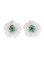 Pearl Petal Stud Earrings