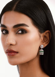 Diamante Emerald Green Mini Jhumkis