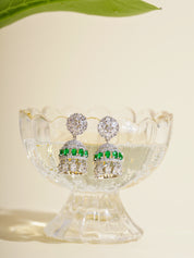 Diamante Emerald Green Mini Jhumkis