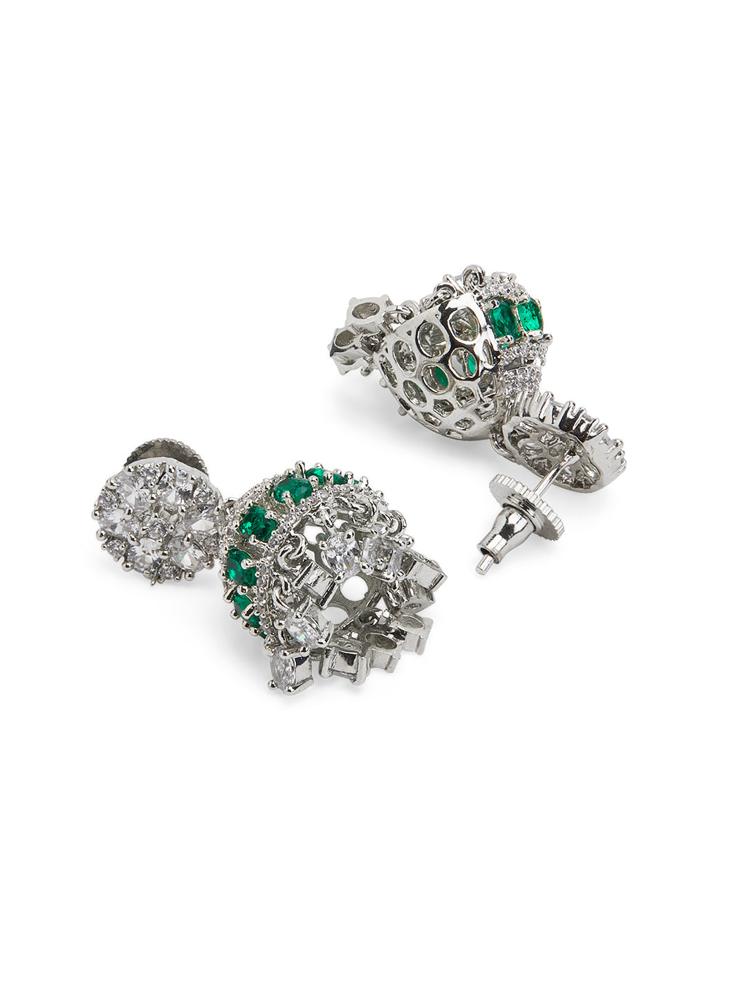 Diamante Emerald Green Mini Jhumkis