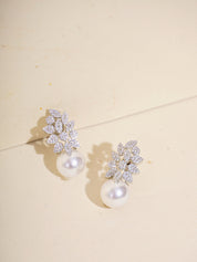 Celestial Pearl Drop Diamante Earrings