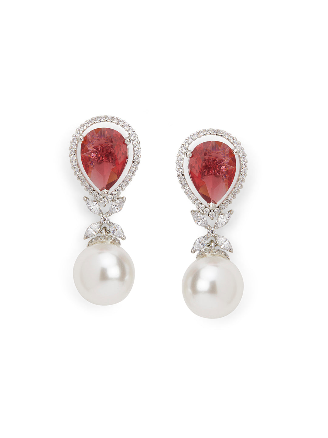 Ruby Rush Pearl Drop Earrings