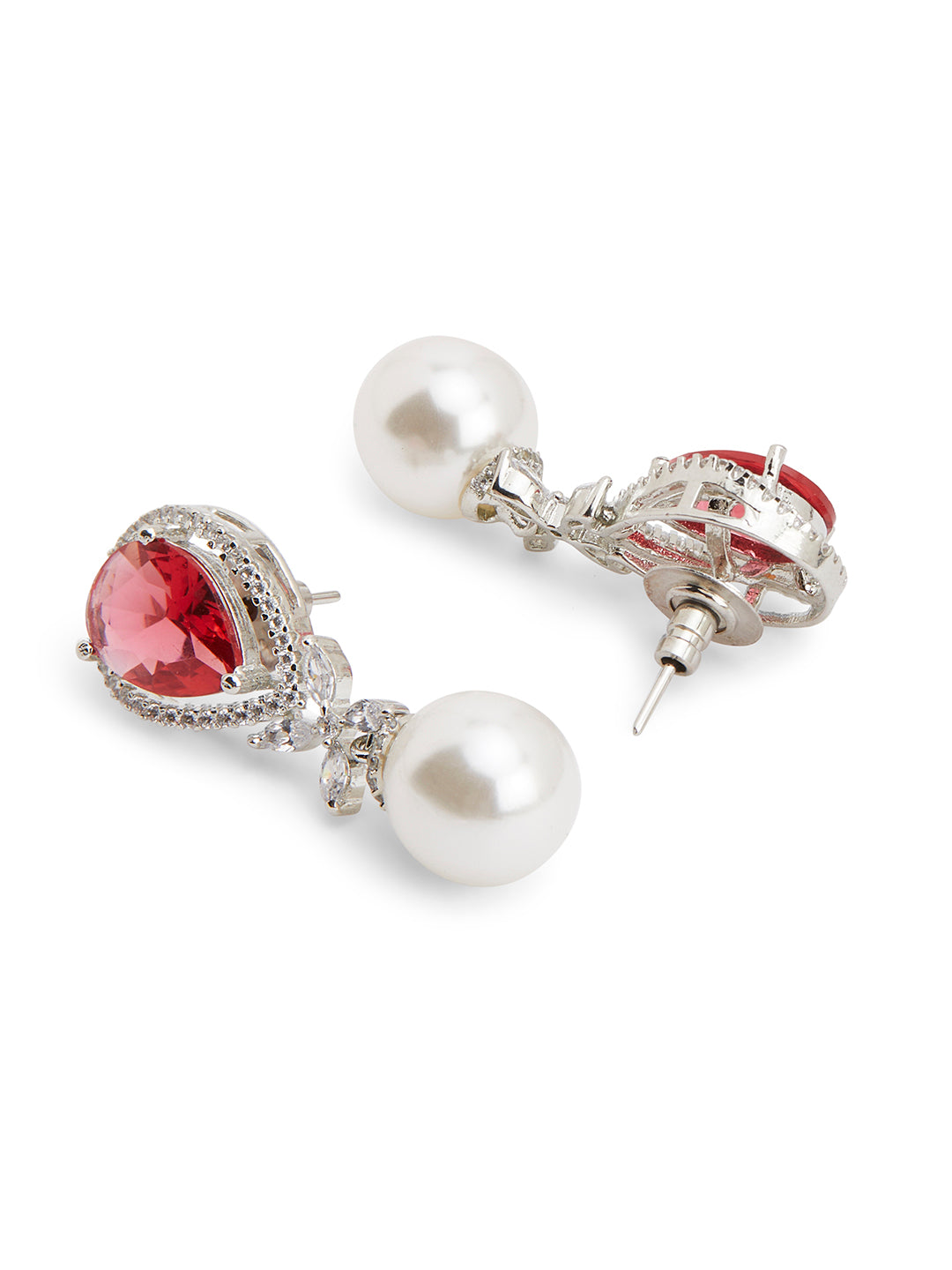 Ruby Rush Pearl Drop Earrings